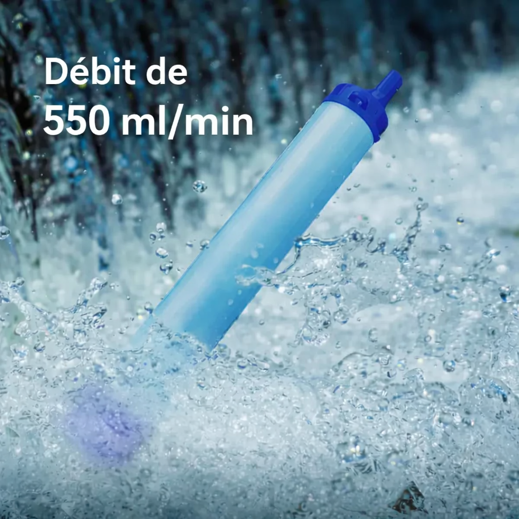 Paille filtrante d’eau d’urgence HYDRA-X1 (400 gallons)