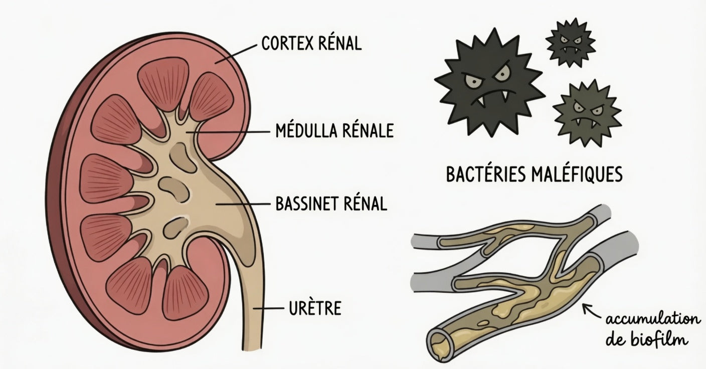 Vaisseaux lymphatiques rénaux étouffés par les cellules zombies